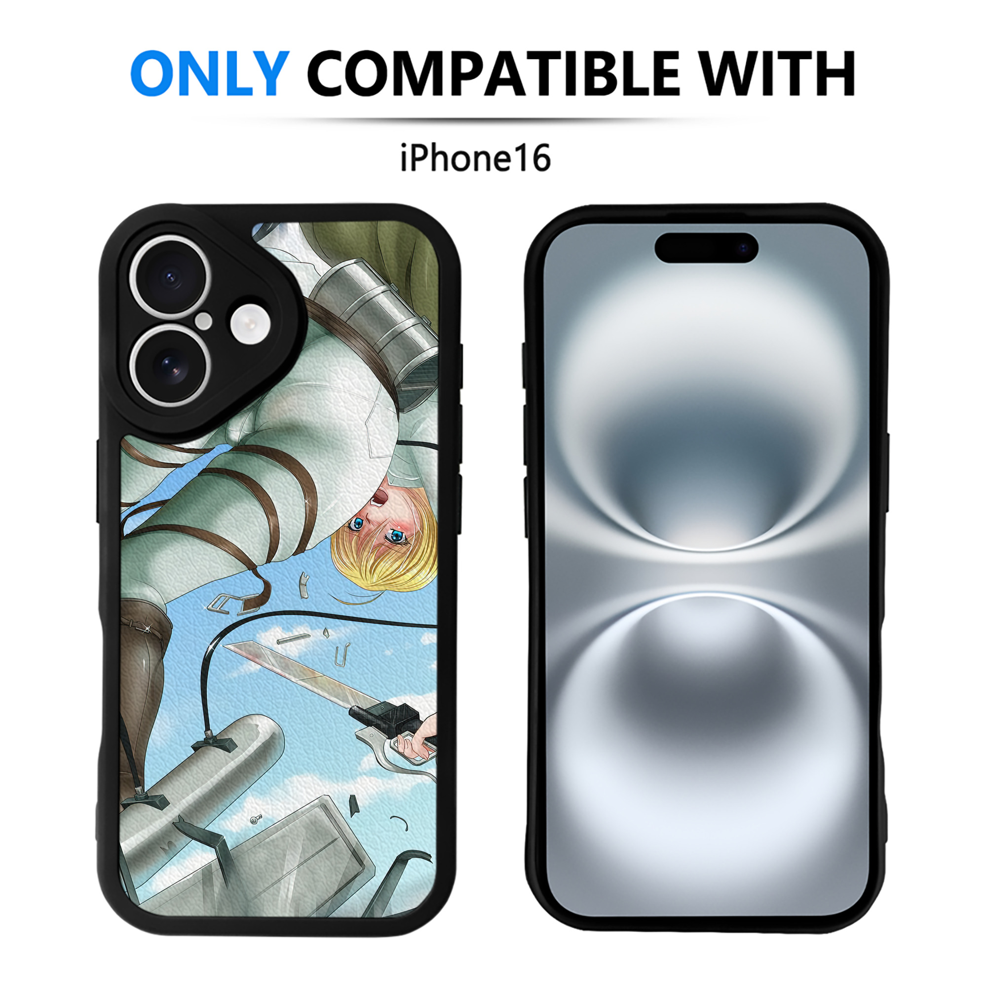 （画像用） 進撃の巨人 Attack on Titan 【iPhone 16シリーズ対応】シリコンスマホケース（レザー調） 材質：シリコン